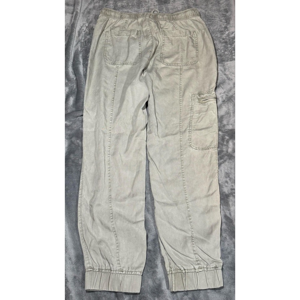 Nicole Miller Pants Womens Medium Green-Gray Jogger Cargo Pockets Elastic Waist - Picture 8 of 8